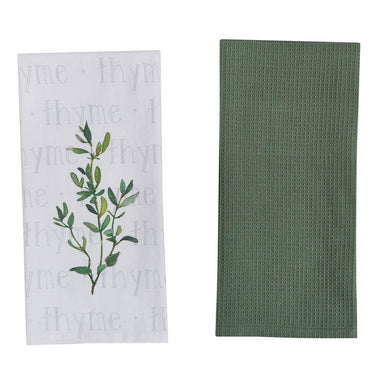 Herb Garden Thyme 2 Dishtowel Set of 4 Park Designs - The Fox Decor